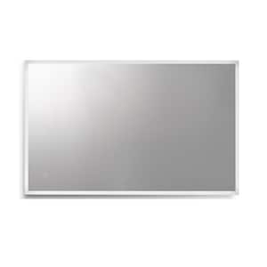 Cassano 48 in. W x 30 in. H Medium Rectangular Frameless LED Light Wall Mount Bathroom Vanity Mirror in Silver