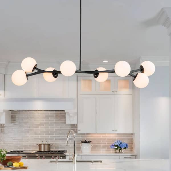LLHZSY Caelumix 55.9 in. 8-Light Mid-Century Black Sputnik