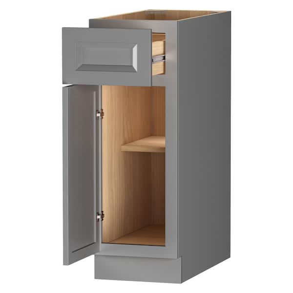 Keyport Shaker 12 in. W x 24 in. D x 34.5 in. H in Charcoal Plywood Tool-Free Ready To Assemble Base Kitchen Cabinet