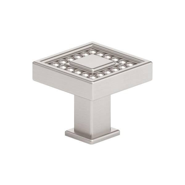 1-5/16 in. x 1-5/16 in. (33 mm x 33 mm) Brushed Nickel Transitional Metal Cabinet Knob 1-5/16 in. x 1-5/16 in. (33 mm x 33 mm) Brushed Nickel Transitional Metal Cabinet Knob