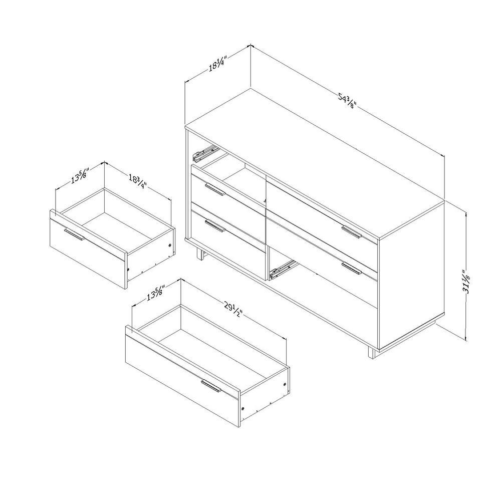 Winter Oak Double Dresser with Soft Close Drawers