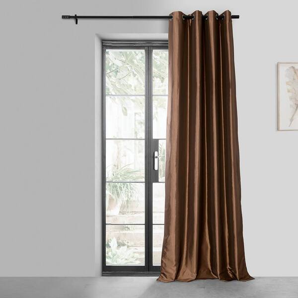 Exclusive Fabrics & Furnishings Copper Brown Faux Silk Grommet