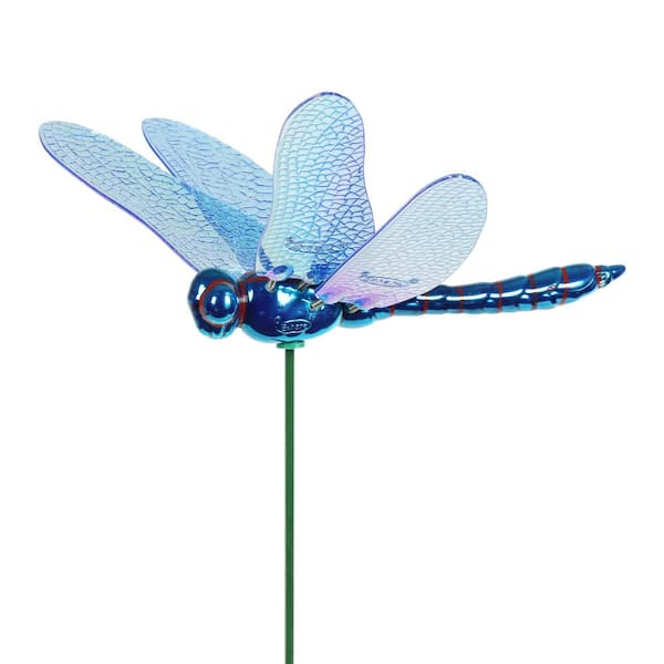 Exhart WindyWing Dragonfly 2.46 ft. Blue Plastic Garden Stake