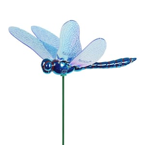 WindyWing Dragonfly 2.46 ft. Blue Plastic Garden Stake