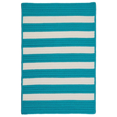Baxter Turquoise 2 ft. x 12 ft. Braided Indoor/Outdoor Runner Rug