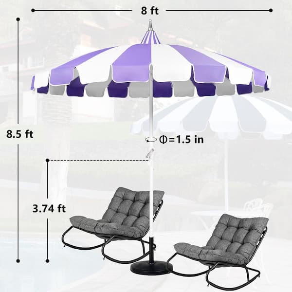 8 ft. Pagoda Outdoor Market Patio Umbrella in Purple