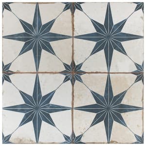 Kings Star Blue 9 in. x 9 in. Ceramic Floor and Wall Take Home Tile Sample