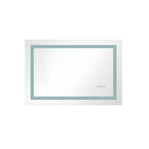 36 in. W x 28 in. H Rectangular LED Lighted Wall Bathroom Makeup Mirror with Smart Touch Button and Memory Function