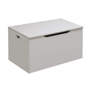 White Woodgrain Flat Bench Top Toy and Storage Box