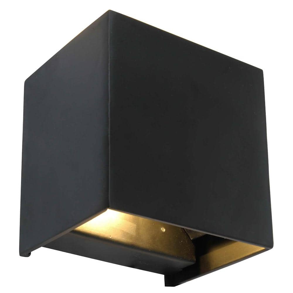 Aubrey Black Indoor Hardwired Coach Sconce with Integrated LED
