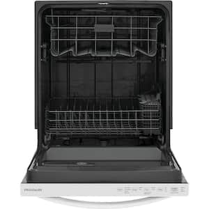 24 in Top Control Built In Tall Tub Dishwasher with Plastic Tub in White with 4-cycles