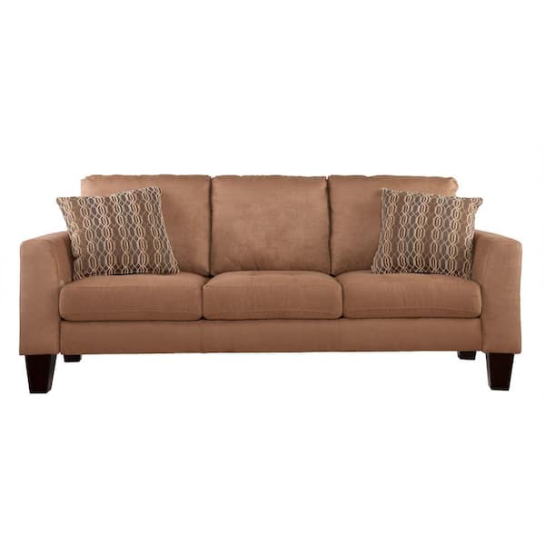 Southern Enterprises Donte Microsuede Stationary Sofa in Mocha