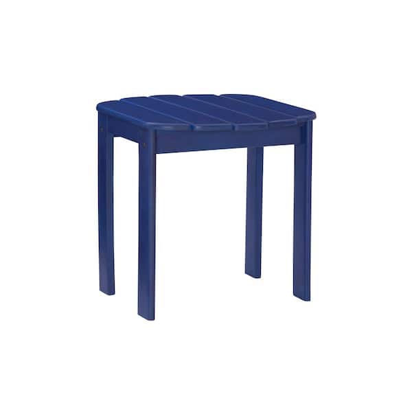 Shelly Adirondack Blue Oval Wood Outdoor Side End Table