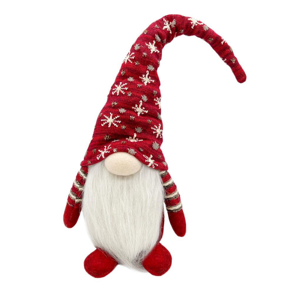 ADMIRED BY NATURE 26 in. Red Christmas Gnomes Plush Ornament Home Decor ...