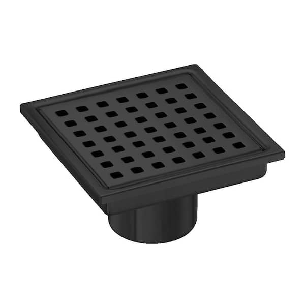 4"Linear Shower Drain with Grid Cover, Professional Brushed 304 Stainless Steel, High Flow, Hair Catcher Shower Drain