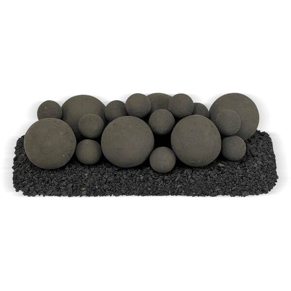 American Fire Glass 18 in. x 6 in. Thunder Gray Mixed Set