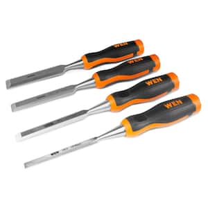 Short Blade Wood Chisel Set with Heat-Treated Carbon Steel Blades, (4-Piece)