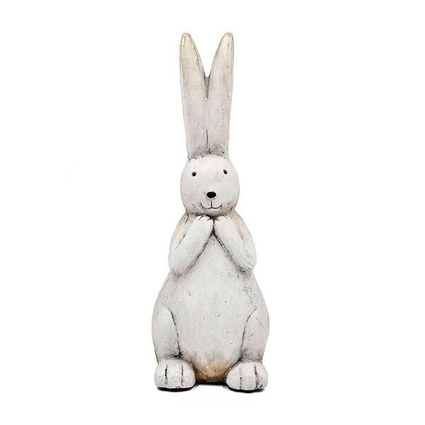 7.5 x 7 x 20 in. White Magnesium Oxide Bunny Rabbit (1-Pack)