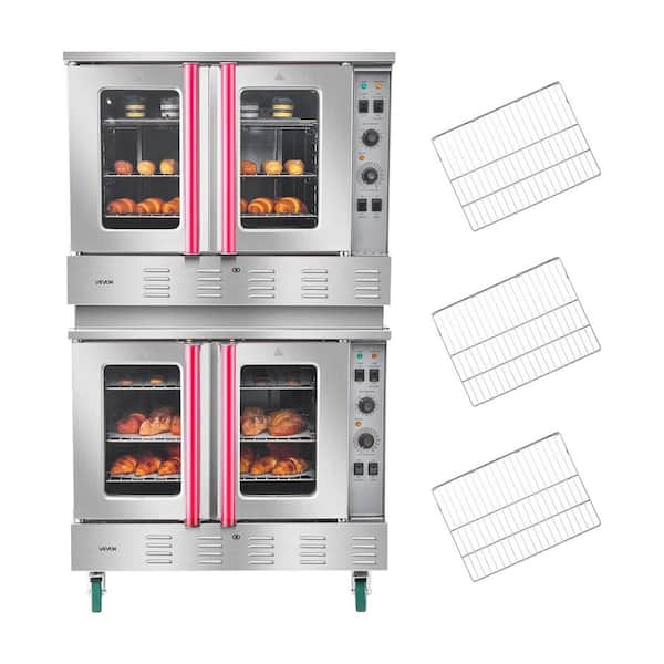 Double Deck Gas Convection Oven, 14 cu. ft. Full-Size Commercial Convection Oven, 40,000 BTU x 2 Powerful Burners