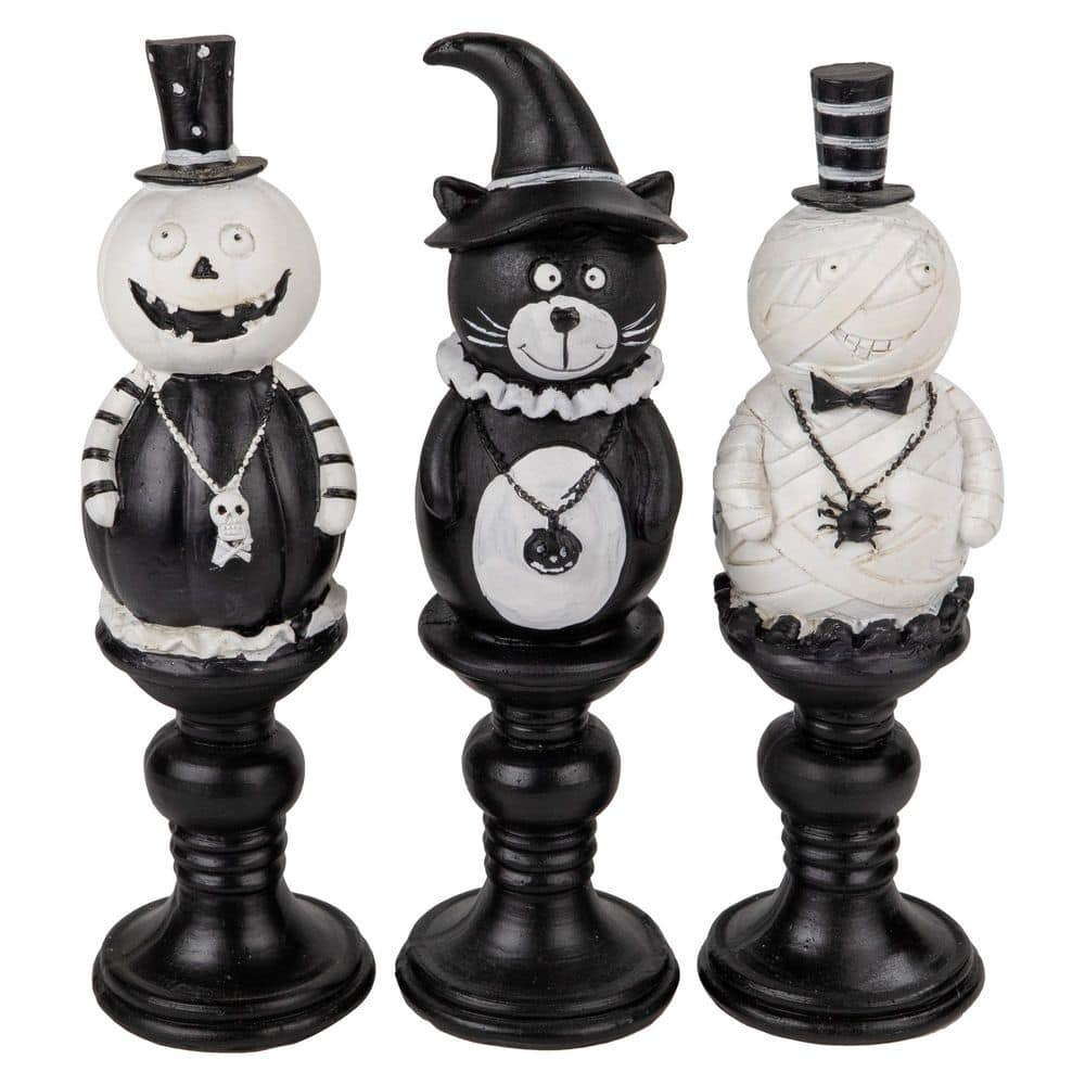 Pumpkin Cat and Ghost Halloween Candlestick Decorations-8.25in.-Set of 3 price history on PriceWatchPro