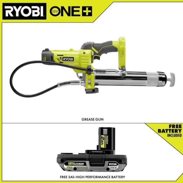 ONE+ 18V Cordless Grease Gun with FREE 2.0 Ah HIGH PERFORMANCE Battery