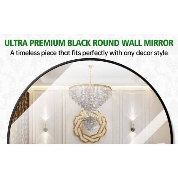 30 in. W x 30 in. H Round Framed for Wall Decorative Bathroom