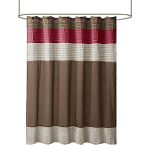 72 in. W x 72 in. Polyester Shower Curtain in Red