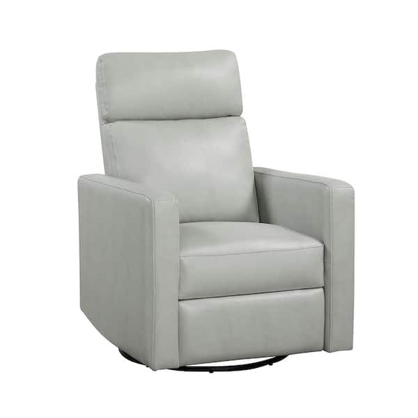 Lazzara Mallory Smoke Faux Leather Upholstered Manual Swivel Glider Recliner