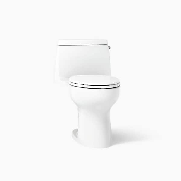 Santa Rosa 1.28 GPF Single Flush Elongated Toilet in White Seat Included