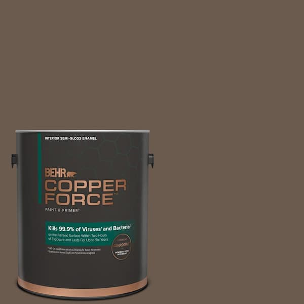 COPPER FORCE 1 gal. #PPU5-02 Aging Barrel Semi-Gloss Enamel Virucidal and Antibacterial Interior Paint & Primer