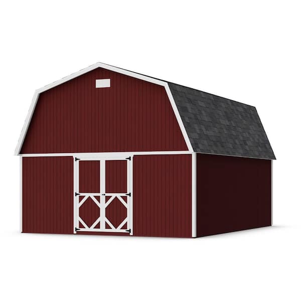 Classic Gambrel Large Barn 16 ft. x 20 ft. Outdoor Wood Storage Shed Precut Kit with Floor (320 sq. ft. )