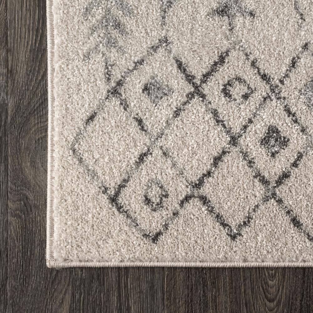Ziri Moroccan-Inspired Cream & Gray 2' x 8' Synthetic Runner Rug
