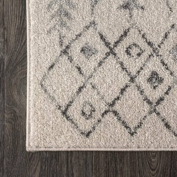 Union Rustic Giannini Geometric Moroccan Area Rug in Gray/ Off White &  Reviews