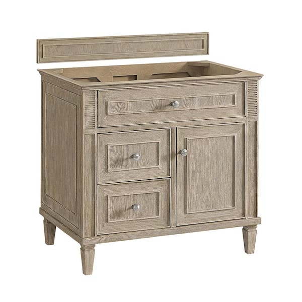 James Martin Vanities Lorelai 35.88 in. W x 23.5 in. D x 32.88 in. H Bath Vanity Cabinet without Top in Whitewashed Oak