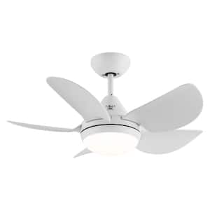 30 in. LED Indoor White Ceiling Fan with Remote, Reversible Motor, 5 ABS Blades, 3 Color Temperature Selection