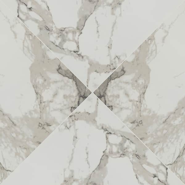Home Decorators Collection - Crystal Bianco 32 in. x 32 in. Polished Porcelain Marble Look Floor and Wall Tile (21.33 sq. ft./Case)
