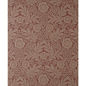 Camille Red Damask Matte Non-pasted Paper Wallpaper