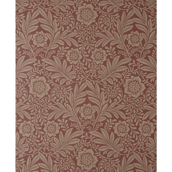 Fine Decor Camille Red Damask Matte Non-pasted Paper Wallpaper