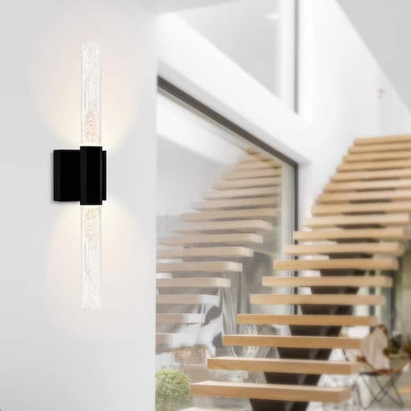 Greta 24 in. 1-Light Integrated LED Black Vanity Light