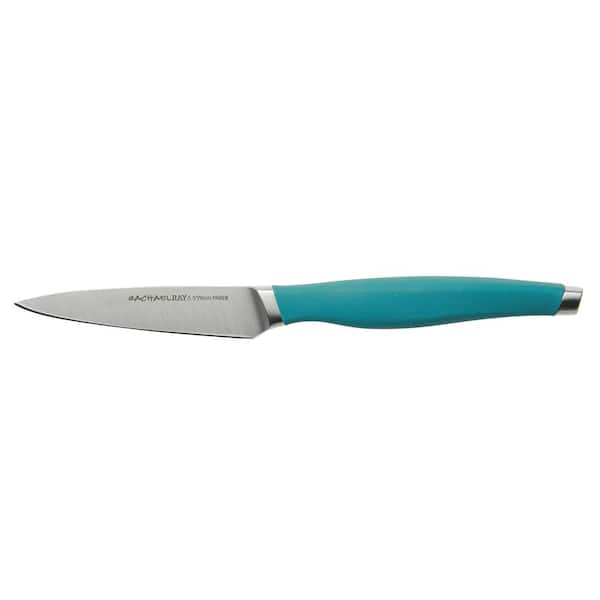 Stainless steel knife block set, blue-green
