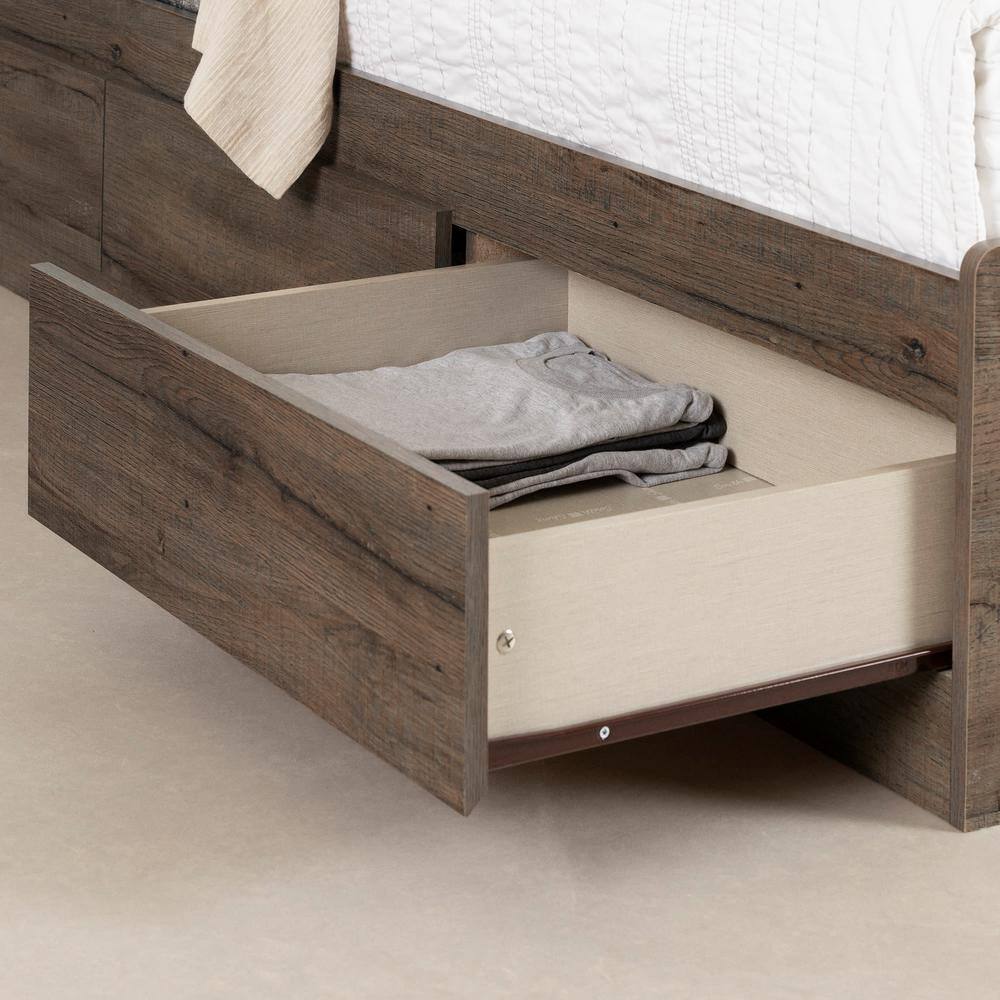 Fall Oak Twin Captain's Bed with 3 Drawers