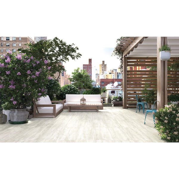 Caldera Blanca 2 cm. x 16 in. x 47 in. Matte Porcelain Wood Look Paver Floor Tile (10.44 sq. ft./Case)