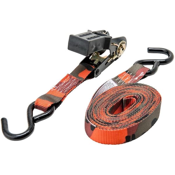 Blaze Camo Ratchet Tie-Down Strap 16 ft. x 1 in. 600 lbs.