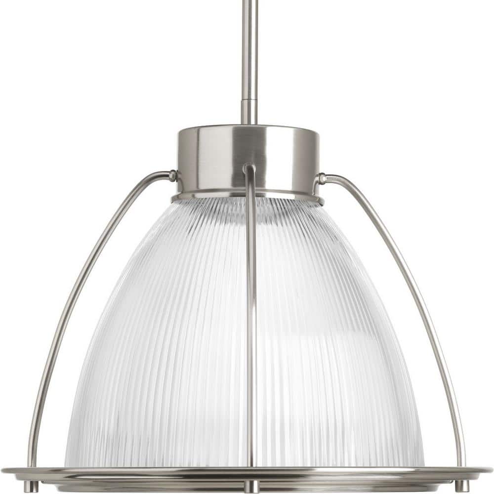 Brushed Nickel Prismatic Glass LED Pendant Light