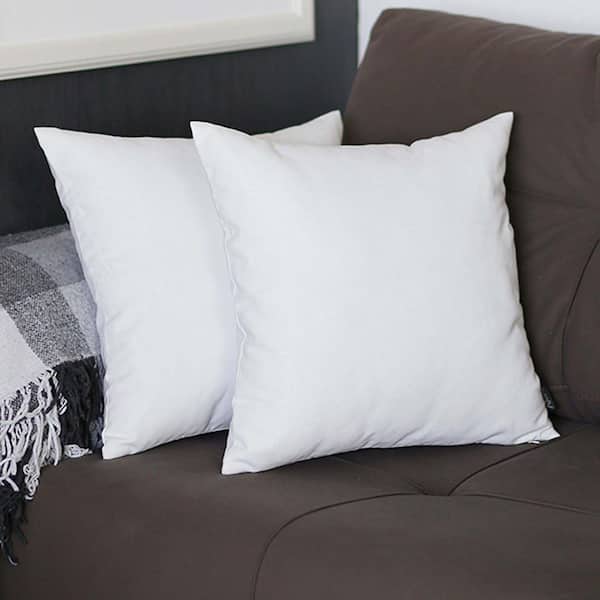 MIKE & Co. NEW YORK Honey Decorative Throw Pillow Cover Solid Color 20 in. x 20 in. White Square Pillowcase Set of 2
