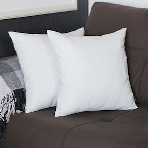 Honey Decorative Throw Pillow Cover Solid Color 22 in. x 22 in. White Square Pillowcase Set of 2