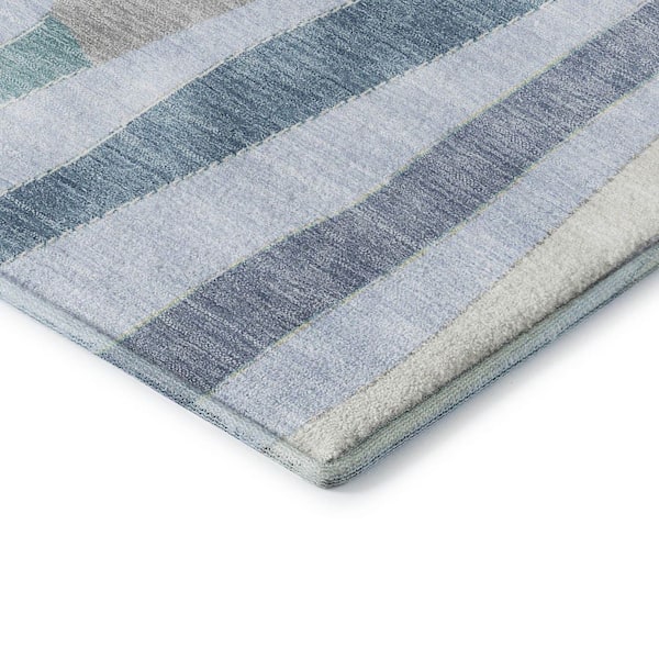 Mayfield Premium Machine Washable Abstract AMF2188 Sky 8 ft. x 10 ft. Area Rug