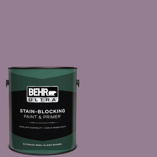 BEHR ULTRA 1 gal. #680F-5 Plum Swirl Semi-Gloss Enamel Exterior Paint & Primer