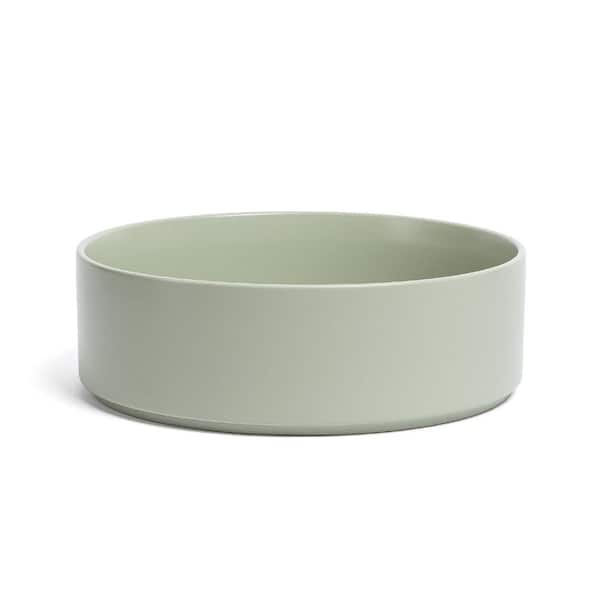 Stackable 10 in. 102.4 fl. oz. Semi-Matte Sage Green Hand-Finished Stoneware Serving Bowl