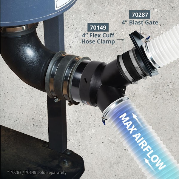Dust Collector Y-Fitting & Splice Set, 6 in. to 4 in. Hose Reducer for Woodworking Dust Collection System (2 Sets)